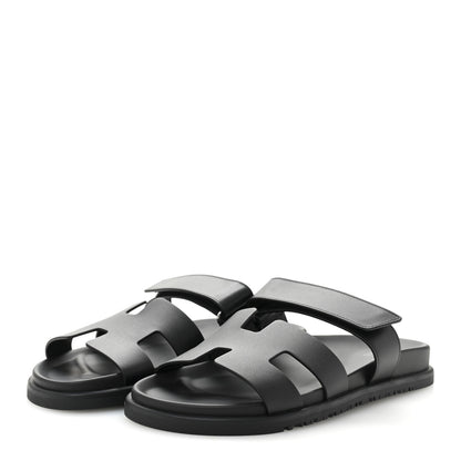 Hermes Calfskin Womens Chypre Sandals 39 Black 4 of 10