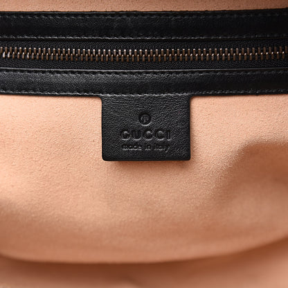 Gucci Calfskin Matelasse Sylvie Web Small GG Marmont Top Handle Shoulder Bag Black 5 of 16