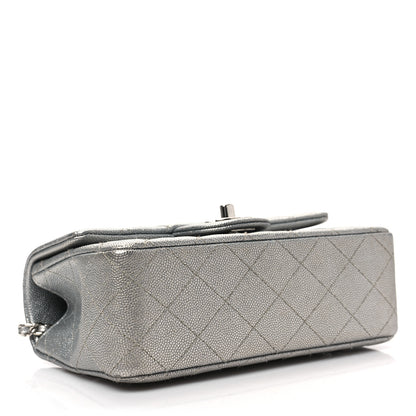 Chanel Metallic Caviar Quilted Mini Top Handle Rectangular Flap Silver 4 of 9