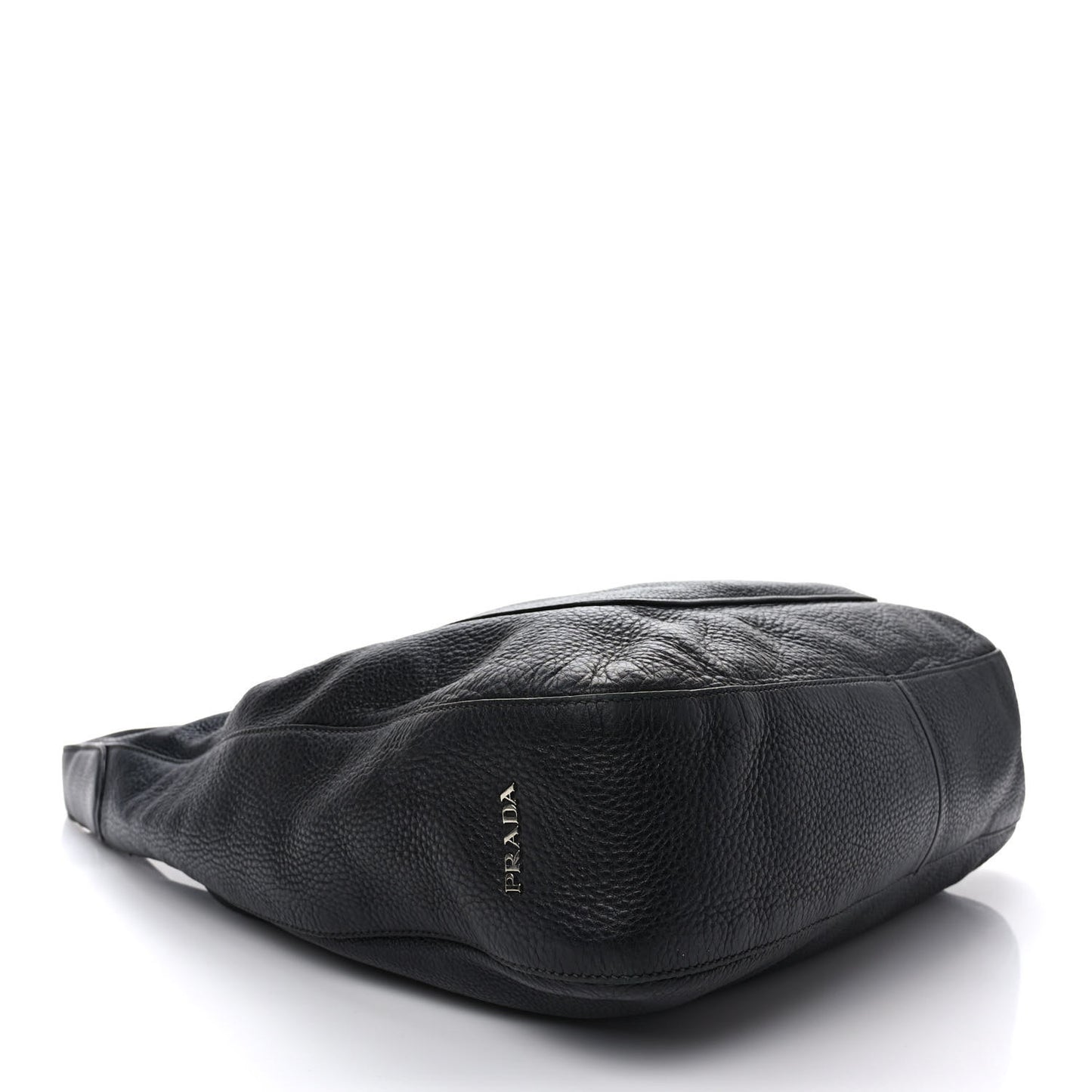 Vitello Daino Medium Pocket Hobo Bag Black