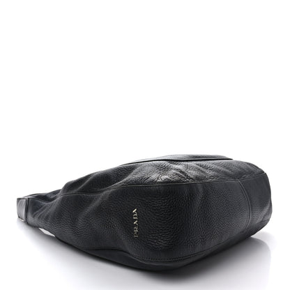 Prada Vitello Daino Medium Pocket Hobo Bag Black 4 of 12