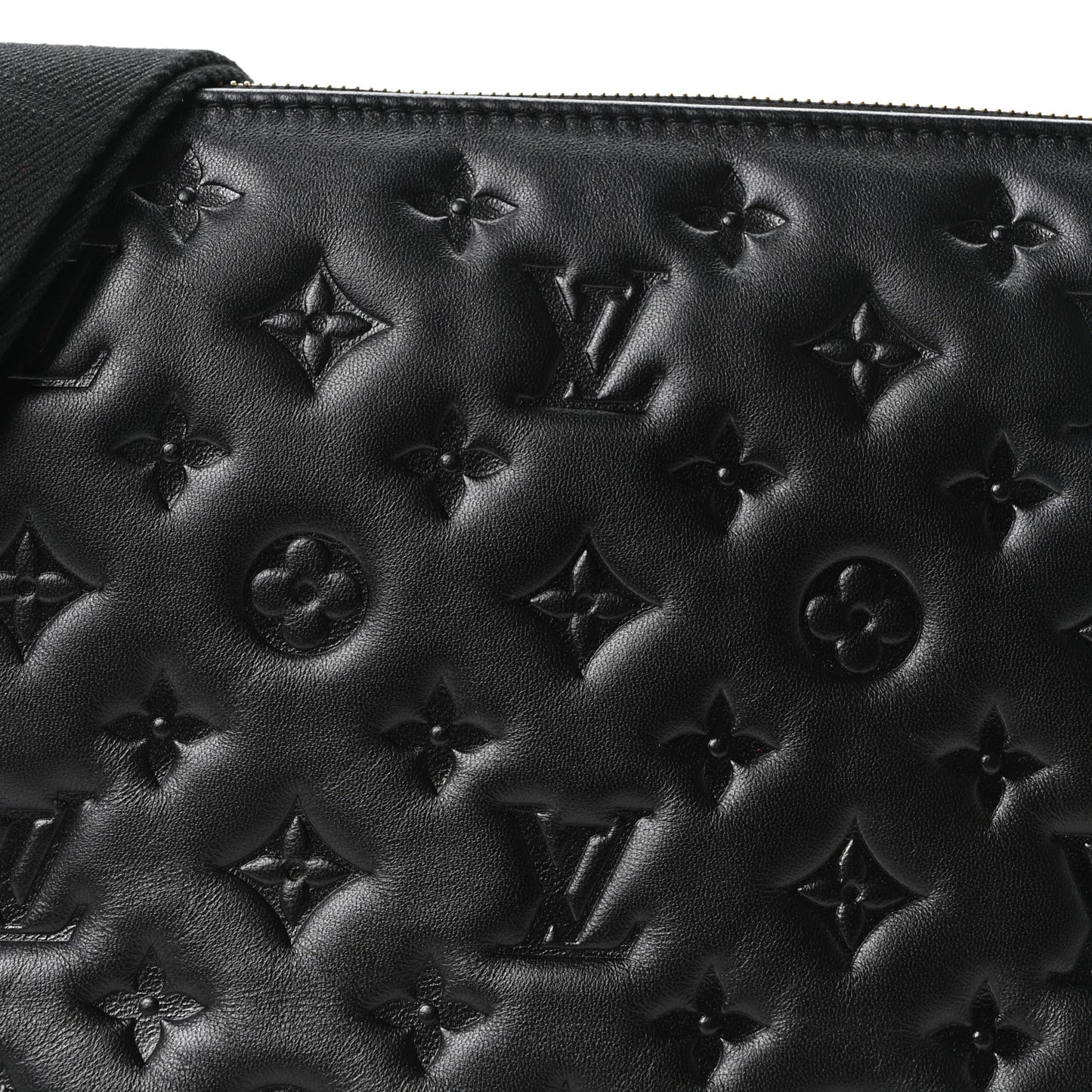 Lambskin Embossed Monogram Coussin PM Black