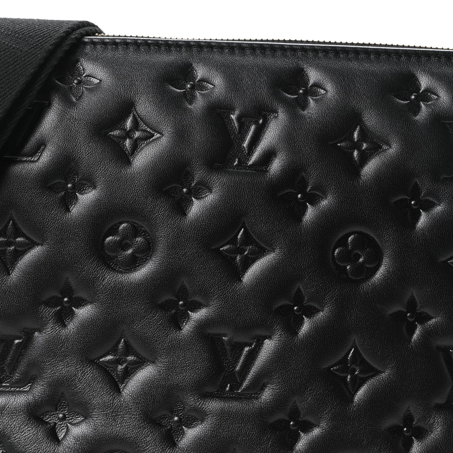 Louis Vuitton Lambskin Embossed Monogram Coussin PM Black 7 of 9