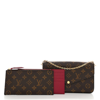Louis Vuitton Monogram Pochette Felicie Chain Wallet Fuchsia 3 of 12