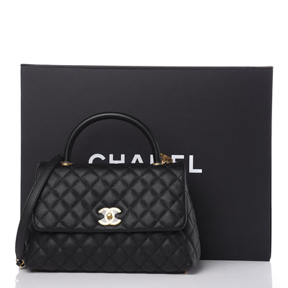 Chanel Caviar Quilted Small Coco Handle Flap Black 10 of 10