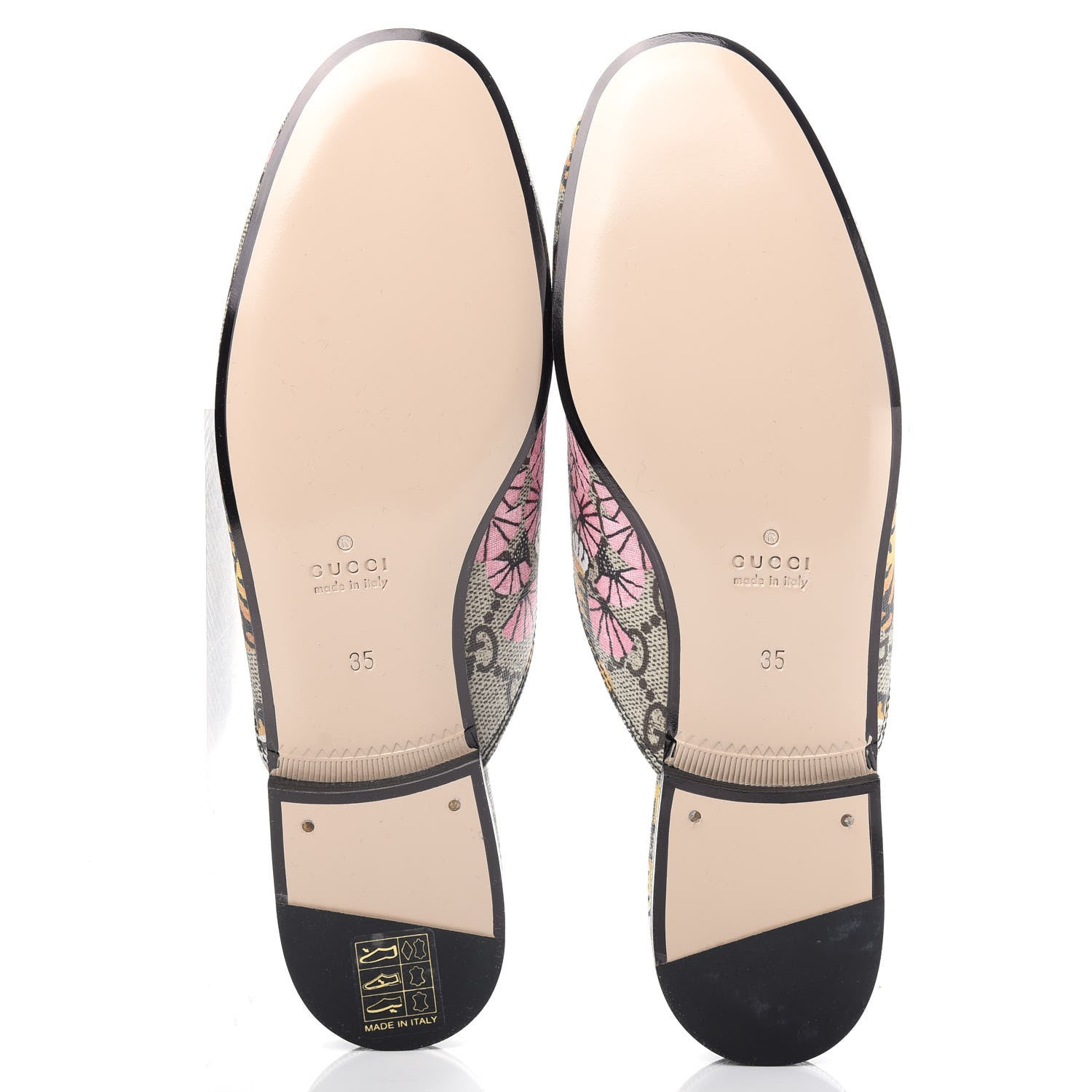 Gucci GG Supreme Monogram Bengal Womens Princetown Slippers 35 Beige Crop Pink 6 of 11