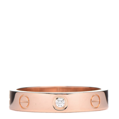 Cartier 18K Pink Gold Diamond LOVE Wedding Band Ring 55 7.25 1 of 5