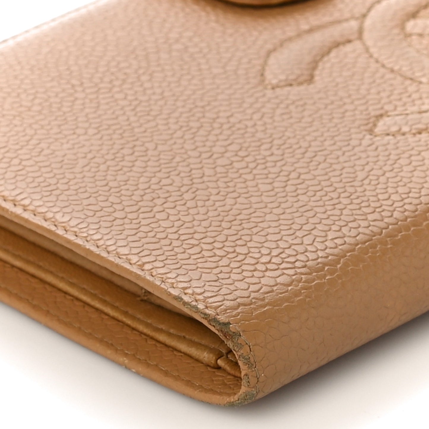 Caviar Timeless CC French Wallet Beige