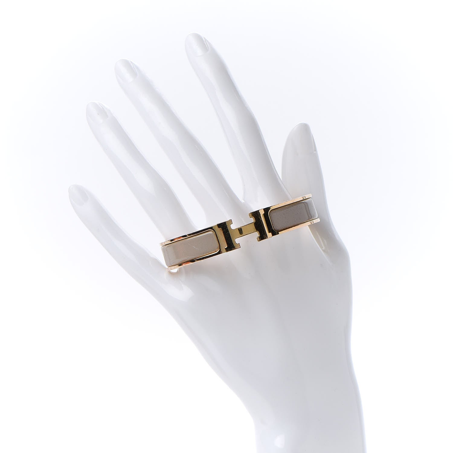 Hermes Enamel Narrow Clic Clac H Bracelet GM Marron Glace 2 of 7