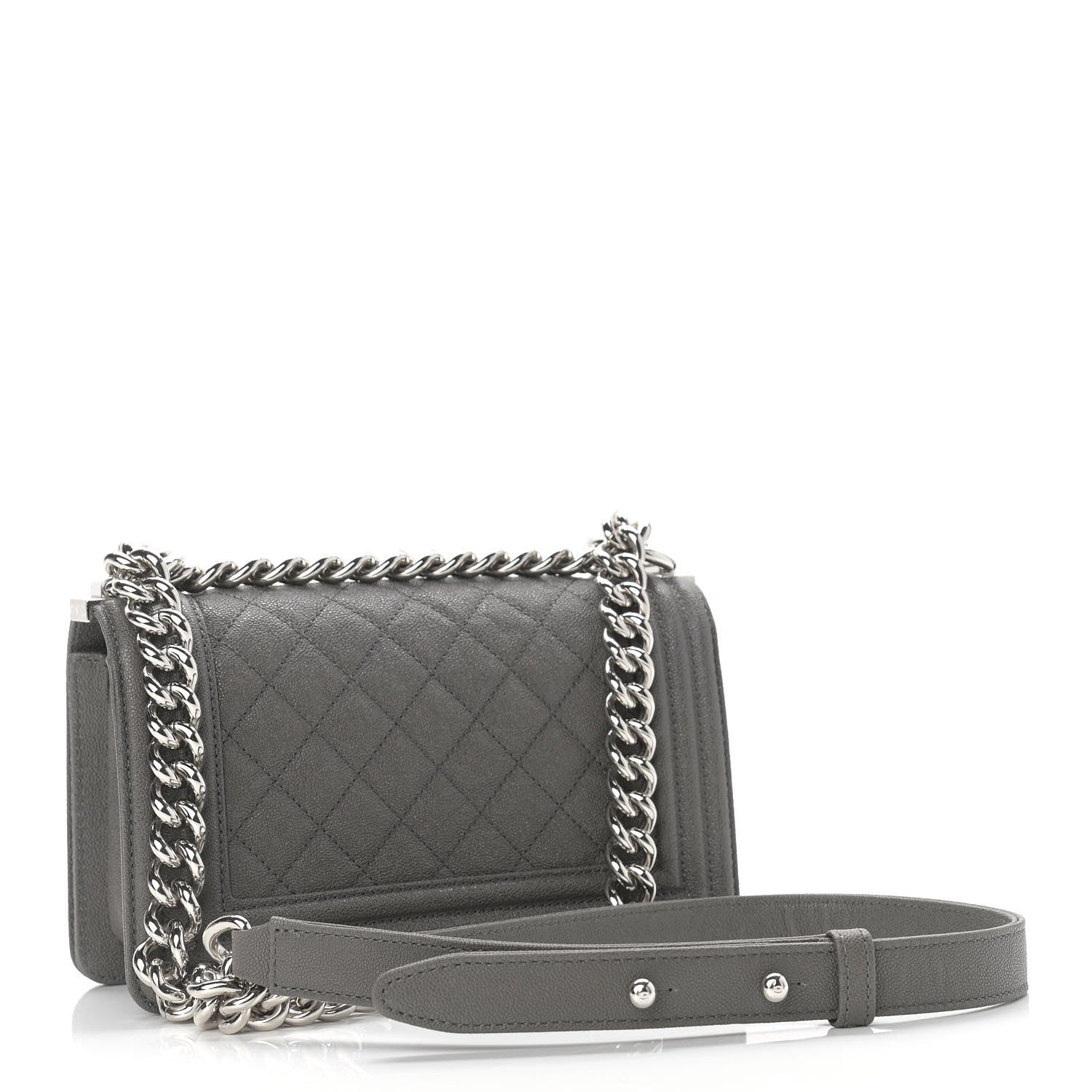 Chanel Caviar Quilted Small Boy Flap Grey 3 of 9