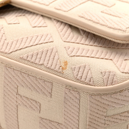 Fendi Canvas Vitello King Bi-Color Strap FF Embroidered Baguette Poudre 11 of 11