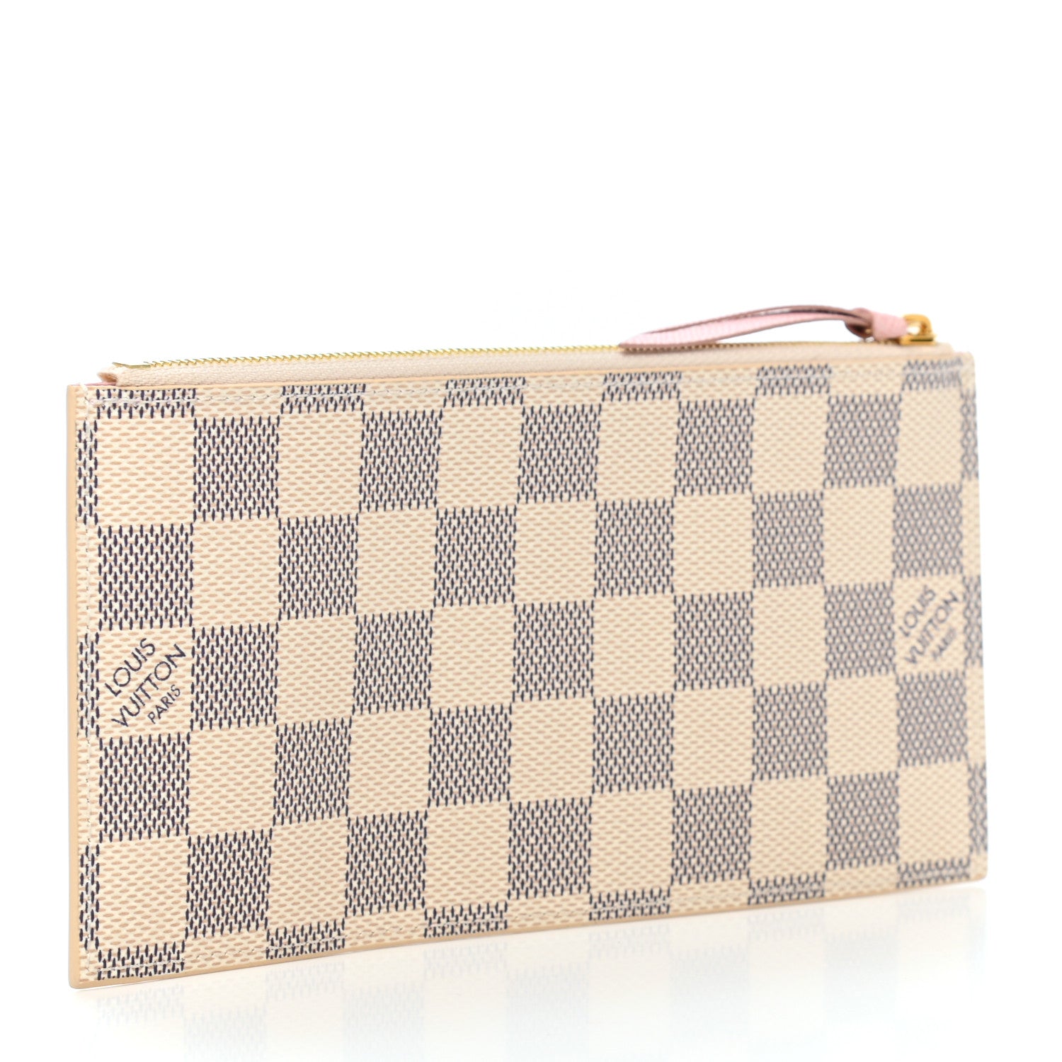 Louis Vuitton Damier Azur Felicie Chain Wallet Zippered Insert Rose Ballerine 3 of 6