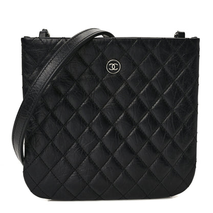 Chanel Aged Calfskin Quilted Crossbody Bag Black 1 of 8