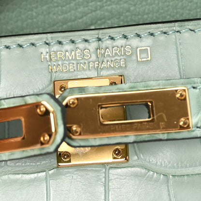 Hermes Matte Alligator Festival Kelly Bag Charm Vert D'eau 4 of 6