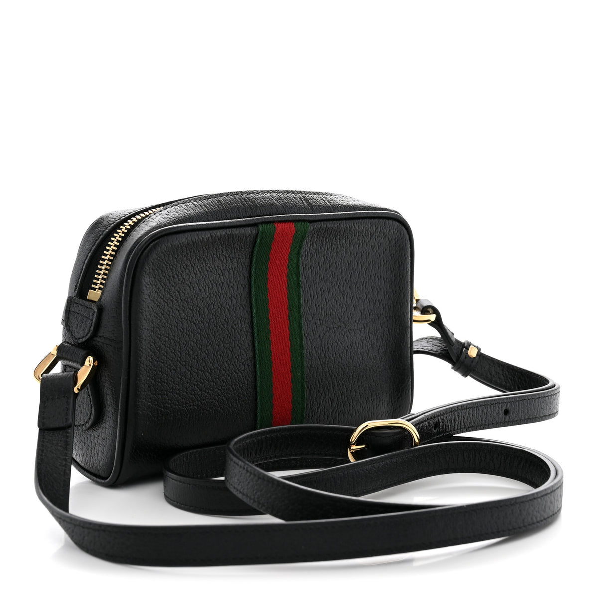 Calfskin Web Mini Ophidia Shoulder Bag Black