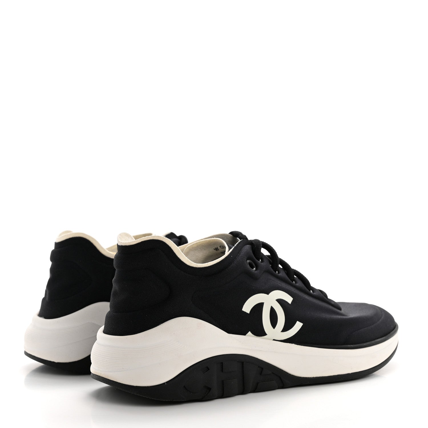 Chanel Lycra CC Sneakers 38 Black 4 of 8