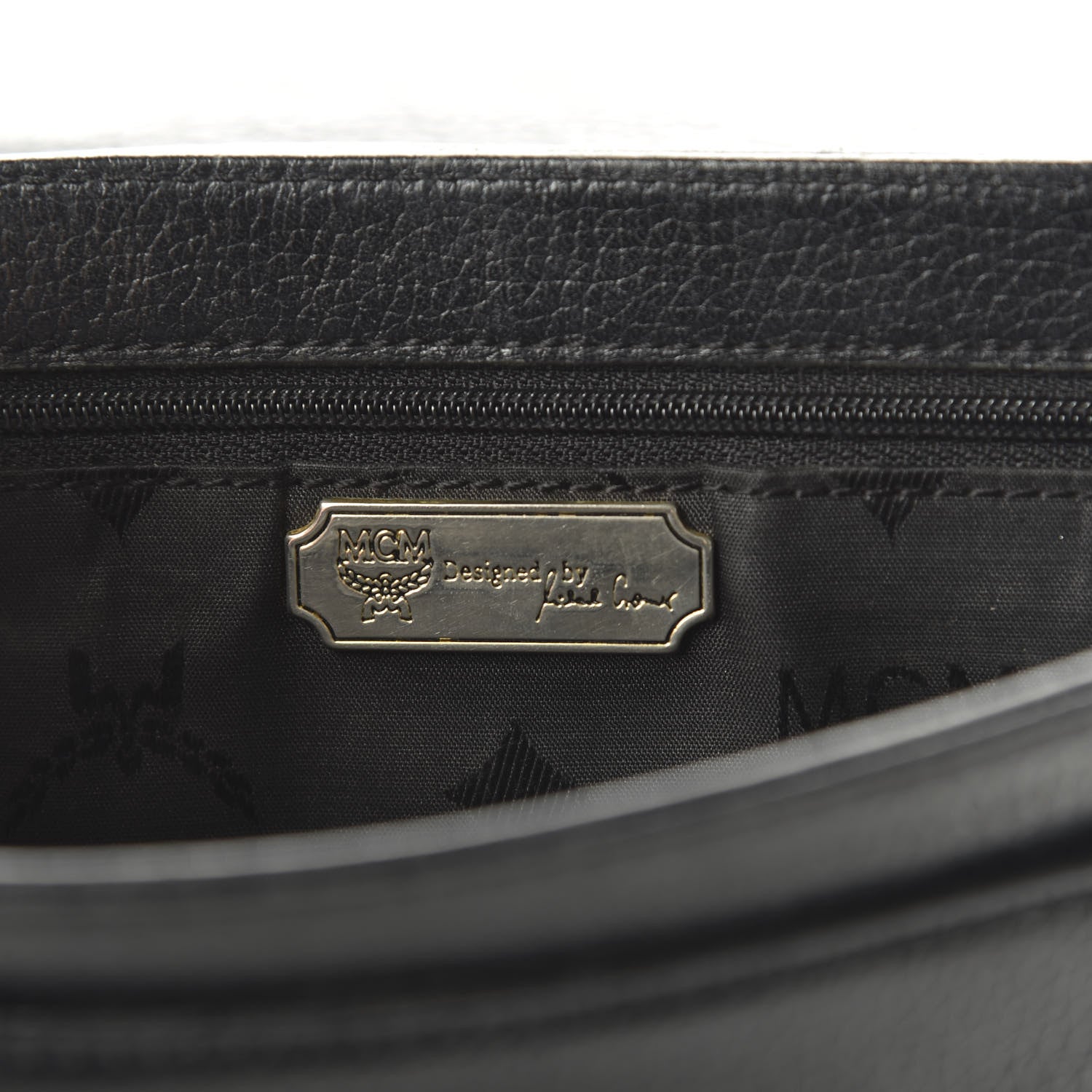 MCM Grained Calfskin Studded Crossbody Bag Black 7 of 8