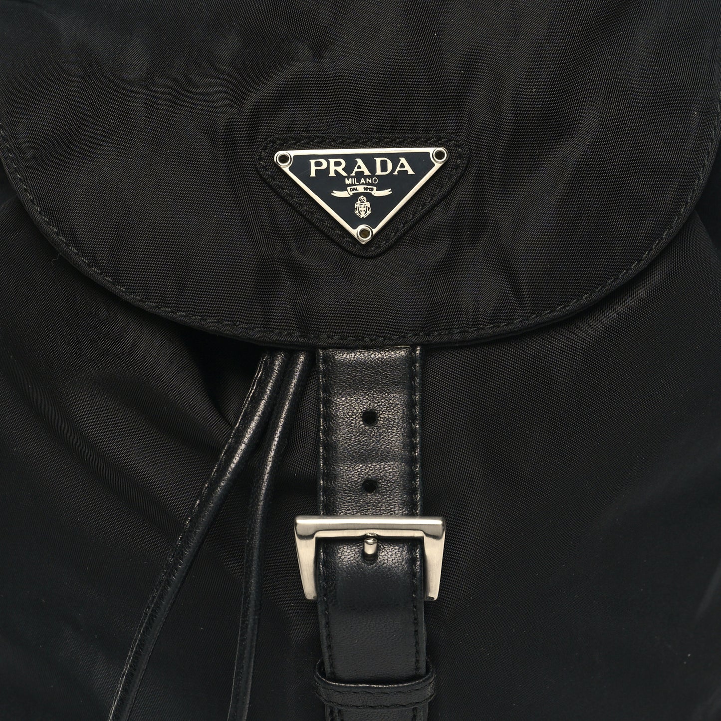 Tessuto Nylon Vela Chain Backpack Black