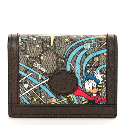 Gucci X DISNEY GG Supreme Monogram Donald Duck Interlocking G Card Case Beige Multicolor New Acero 1 of 5