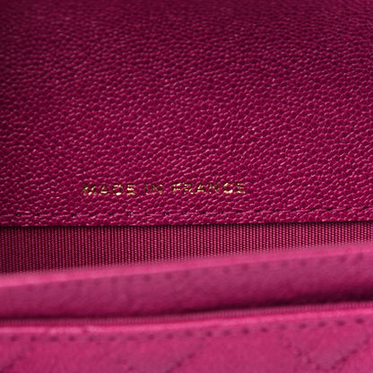 Chanel Caviar Quilted Boy Card Holder Wallet Fuchsia 7 of 8