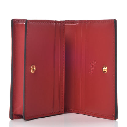 Gucci GG Supreme Monogram Blooms Card Case Wallet Beige Blue Navy Hibiscus Red 5 of 8