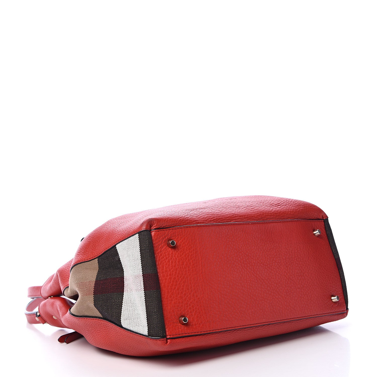 Burberry Grainy Calfskin House Check Medium Maidstone Red 3 of 15