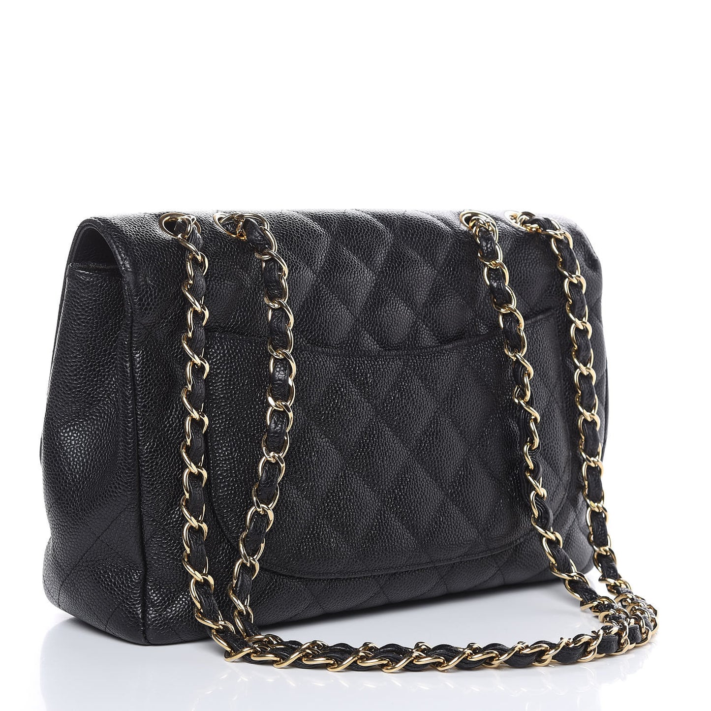Caviar Quilted Jumbo Single Flap Black