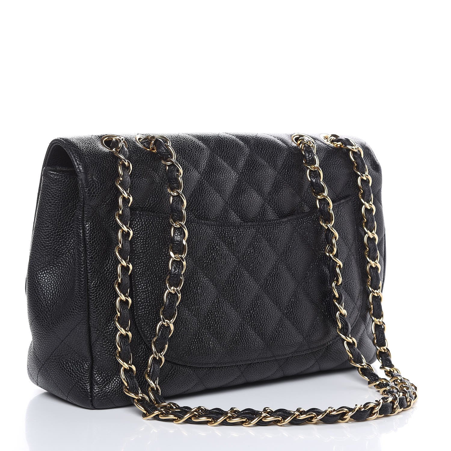 Chanel Caviar Quilted Jumbo Single Flap Black 3 of 17