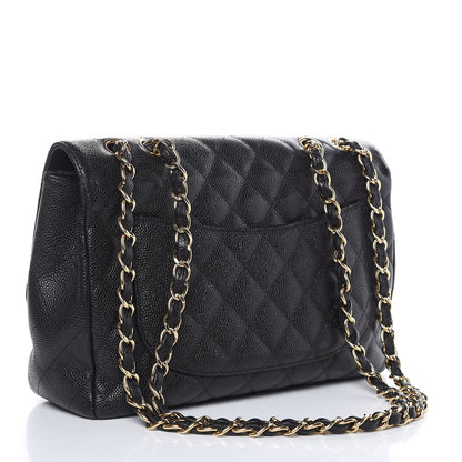 Chanel Caviar Quilted Jumbo Single Flap Black 3 of 17