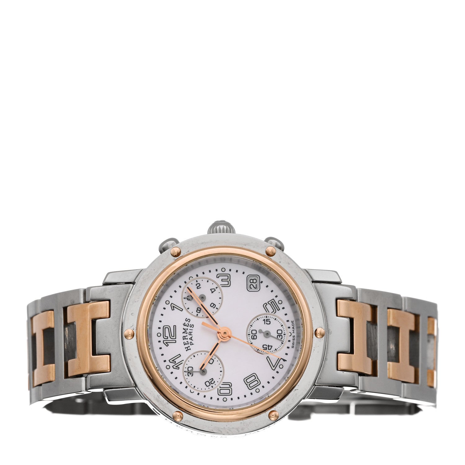 Hermes Stainless Steel 31mm Clipper Chronograph Quartz Watch 2 of 4