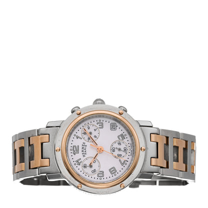 Hermes Stainless Steel 31mm Clipper Chronograph Quartz Watch 2 of 4