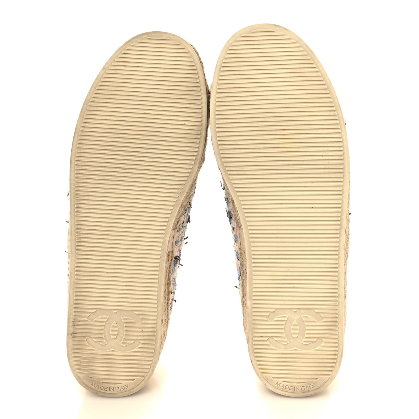 Tweed Laminated Lambskin Lace Up Espadrilles 39 Pink Blue Gold White