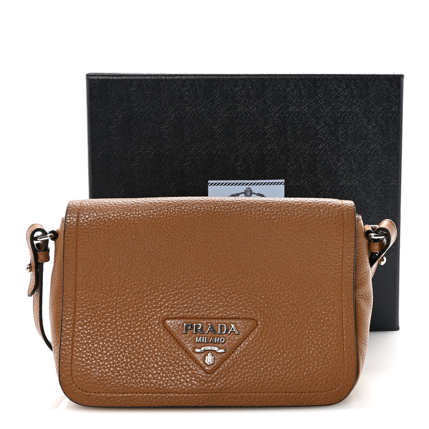 Vitello Daino Soft Flap Crossbody Caramel