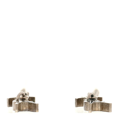 Saint Laurent Metal Monogram Pendant Threader Earrings Silver 3 of 5