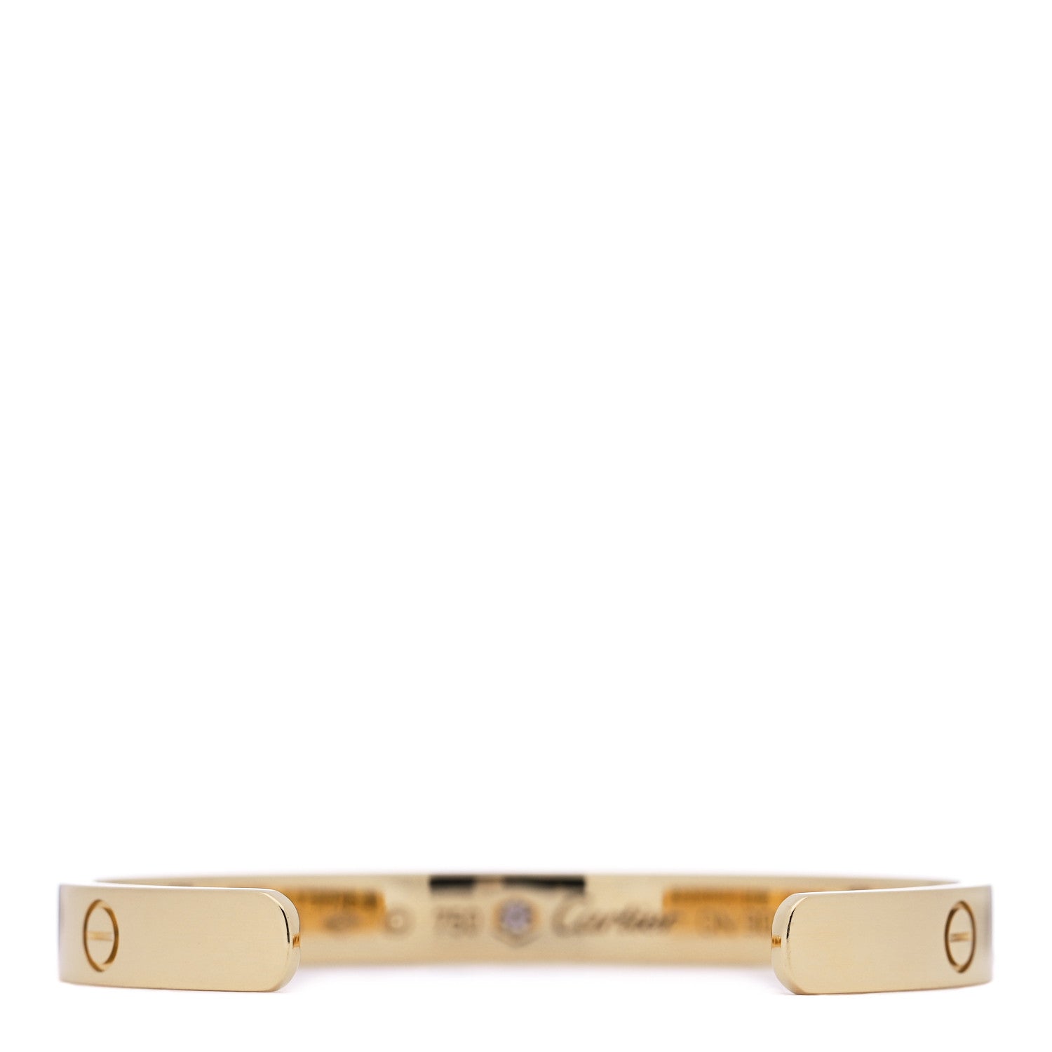 Cartier 18K Yellow Gold 1 Diamond LOVE Cuff Bracelet 16 2 of 4