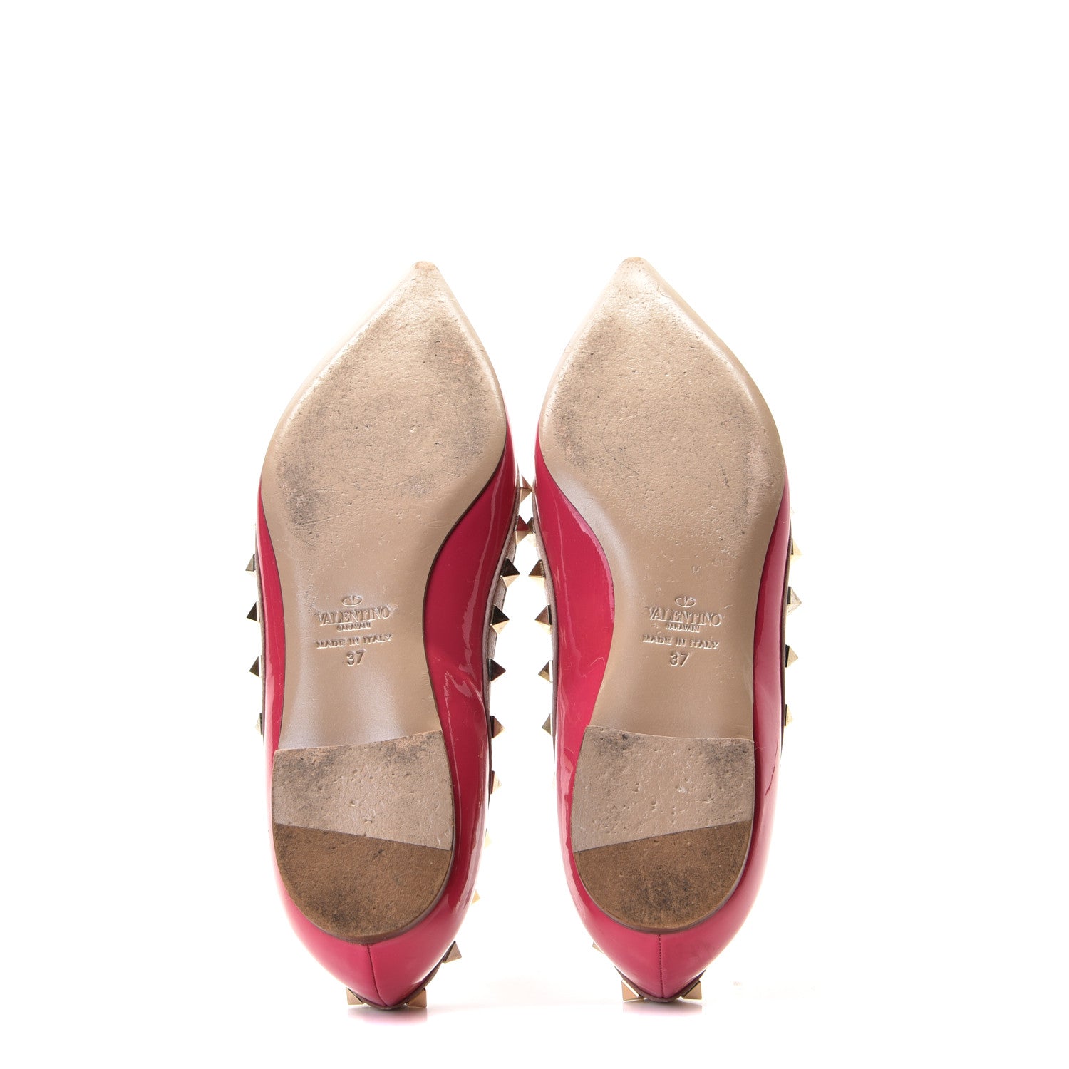 Valentino Garavani Patent Nappa Rockstud Ballerina Flats 37 Framboise Poudre 10 of 15