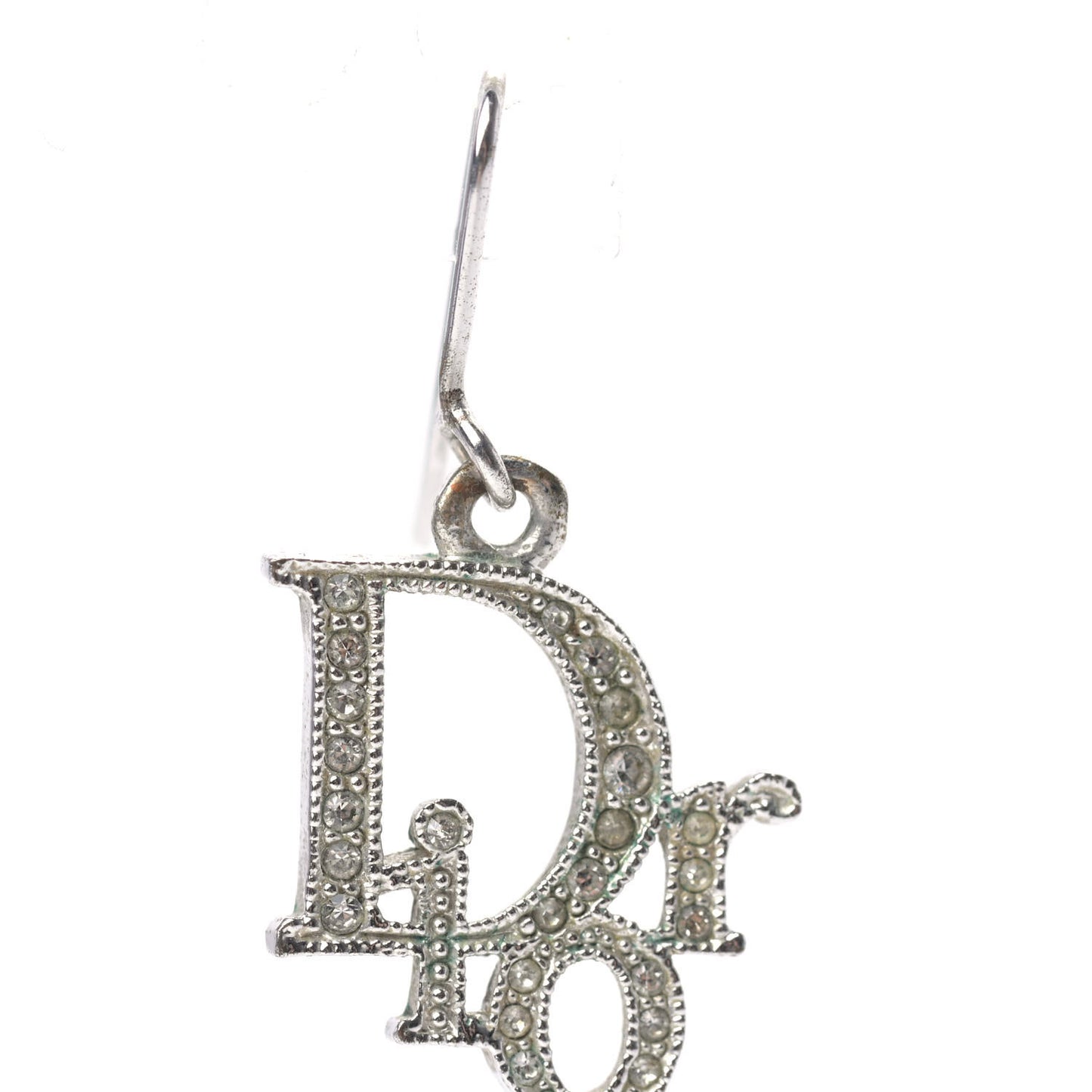 Crystal Logo Earrings Silver