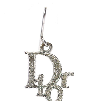Christian Dior Crystal Logo Earrings Silver 4 of 5