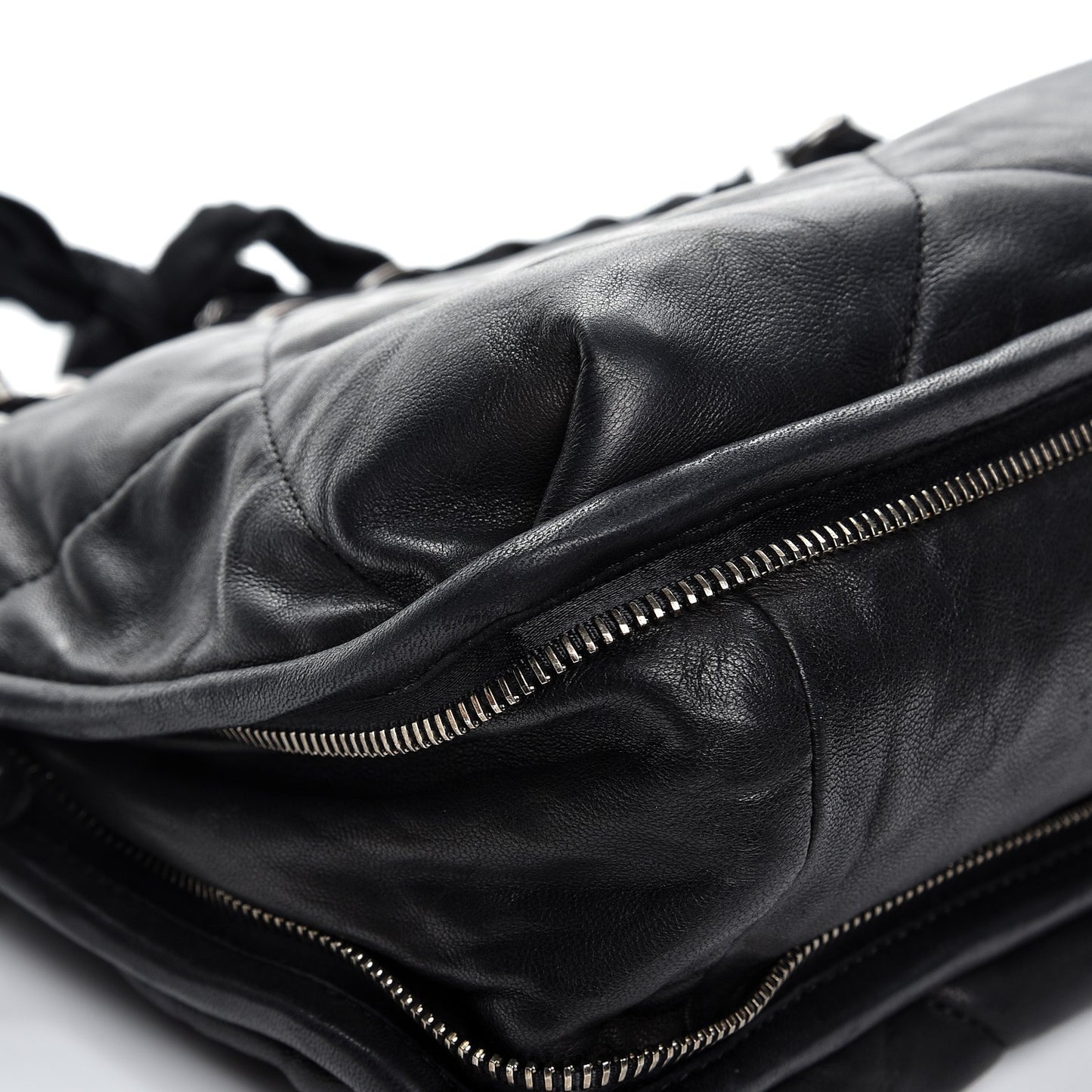 Lambskin Quilted Medium Amalia Shoulder Bag Black