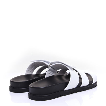 Hermes Calfskin Womens Chypre Sandals 36 White 3 of 11
