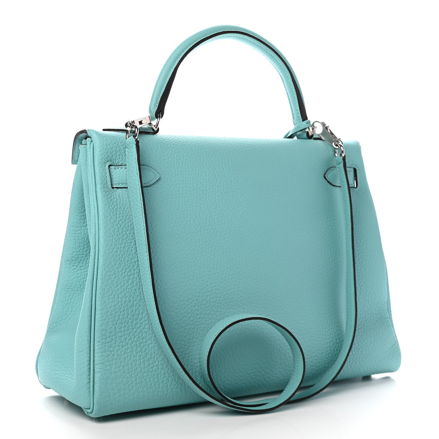 Hermes Togo Kelly Retourne 32 Bleu Atoll 3 of 10