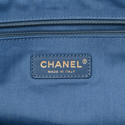 Chanel Denim Quilted Denim Mood Maxi Shopping Bag Blue Multicolor 6 of 11