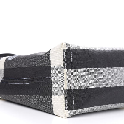 Burberry Coated Canvas Mega Check Medium Doodle Tote Black White 6 of 8
