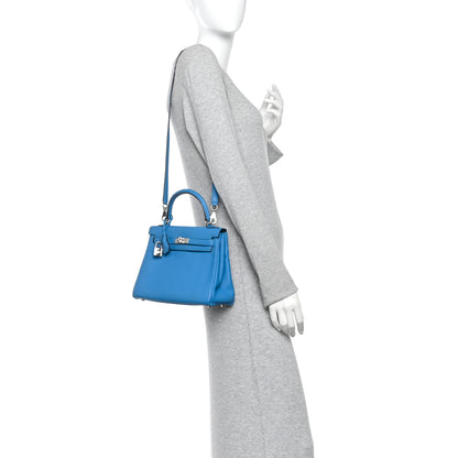 Hermes Togo Kelly Retourne 25 Bleu Frida 2 of 14