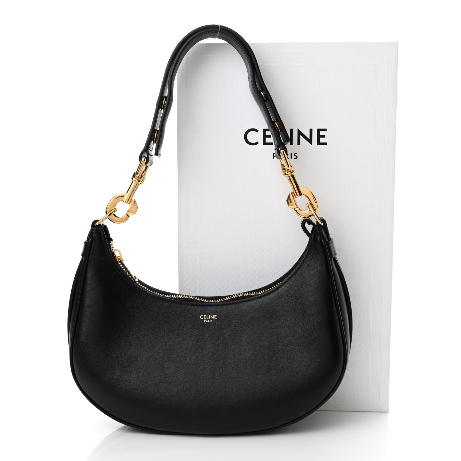 Celine Smooth Calfskin Medium Strap Ava Shoulder Bag Black 11 of 11