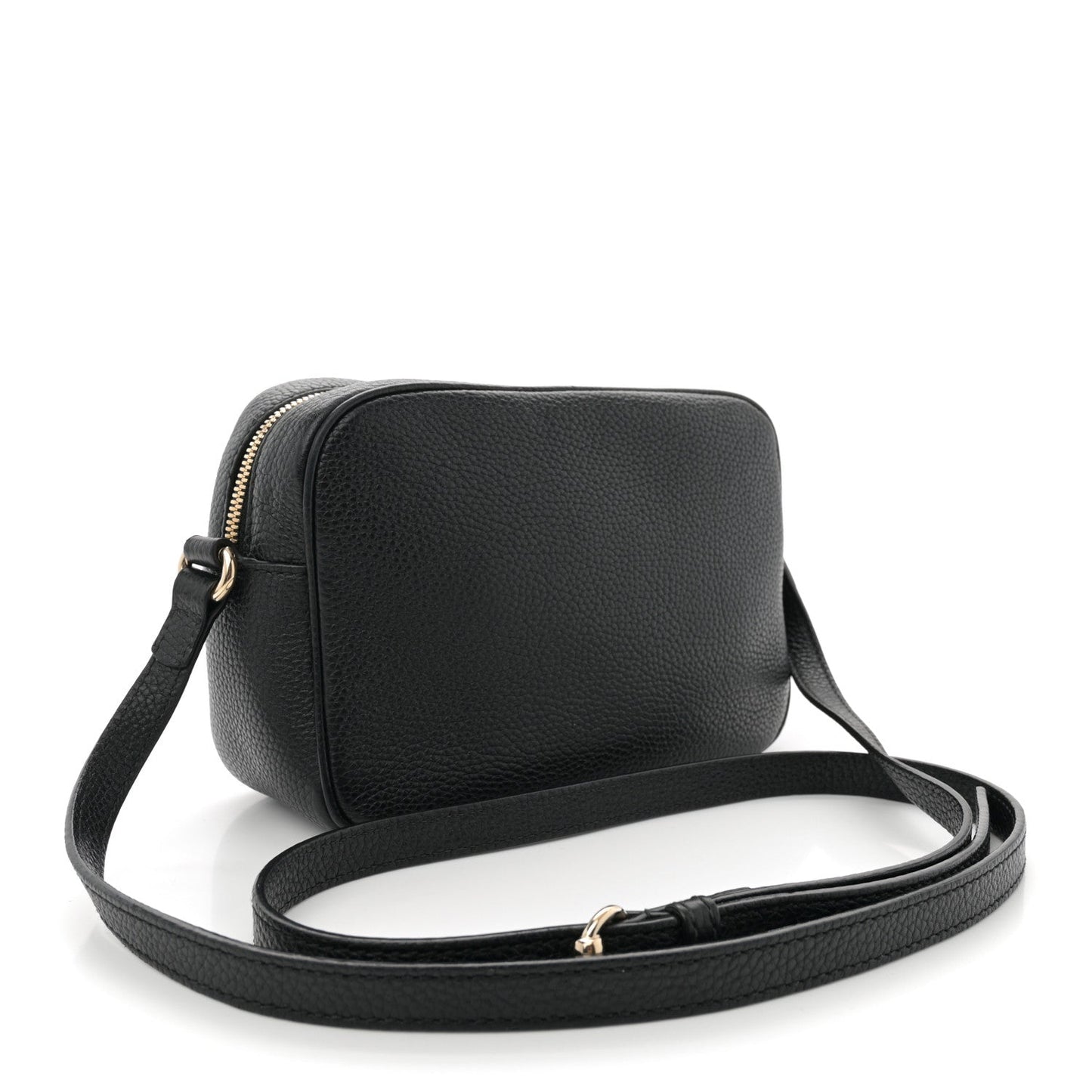 Pebbled Calfskin Small Soho Disco Bag Black