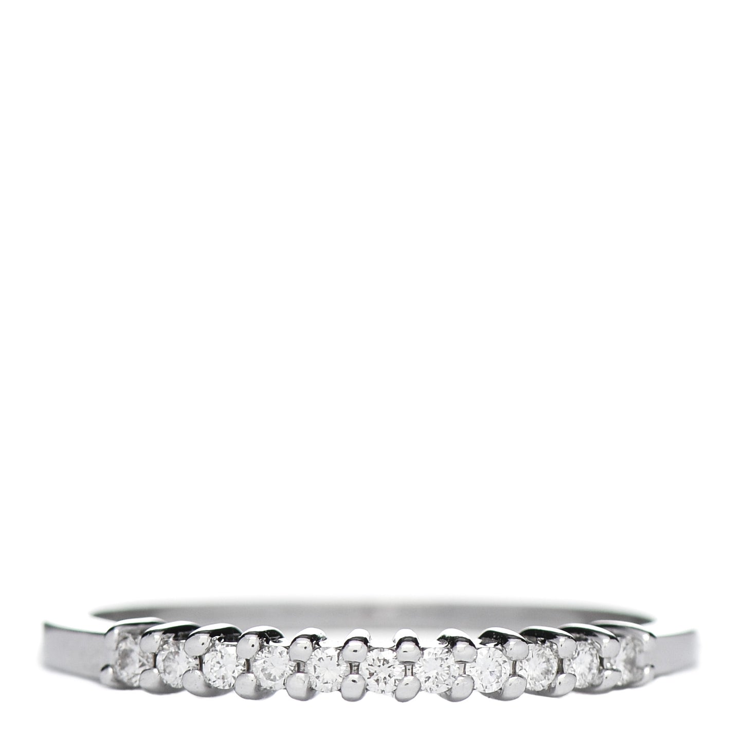 18K White Gold Diamond Half Band Ring 52 6