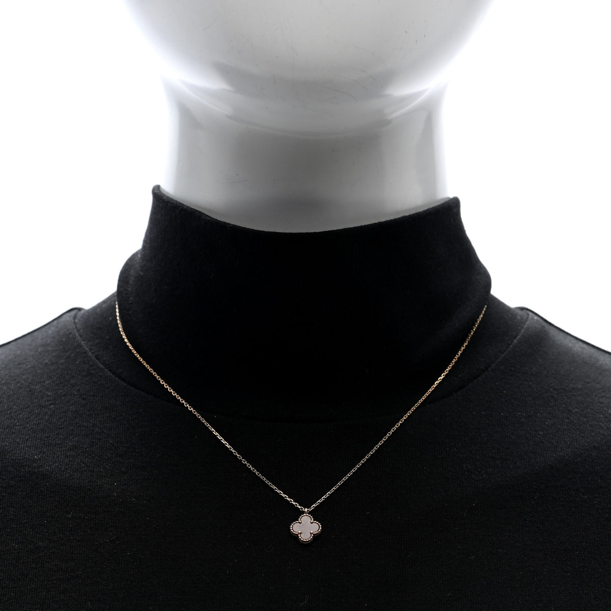 Van Cleef & Arpels 18K Rose Gold Carnelian Sweet Alhambra Pendant Necklace 2 of 4