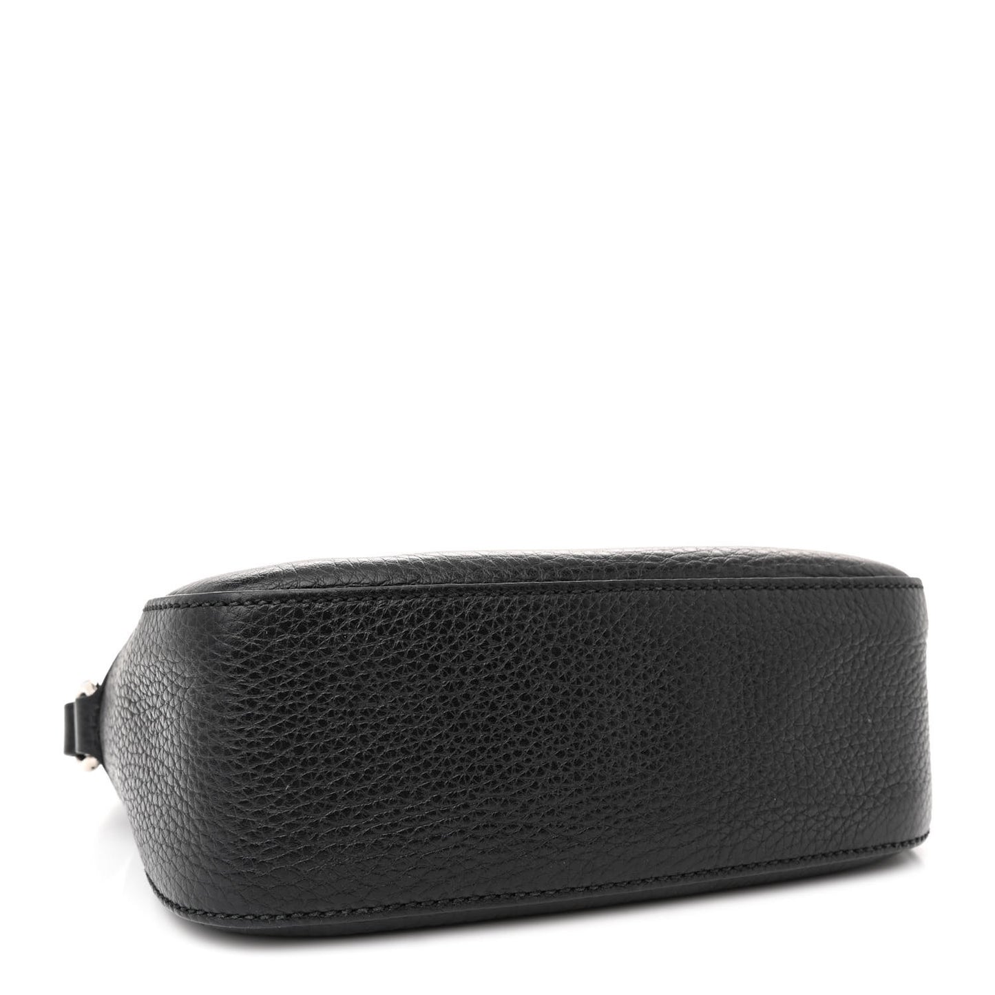 Pebbled Calfskin Studded Small Soho Disco Bag Black