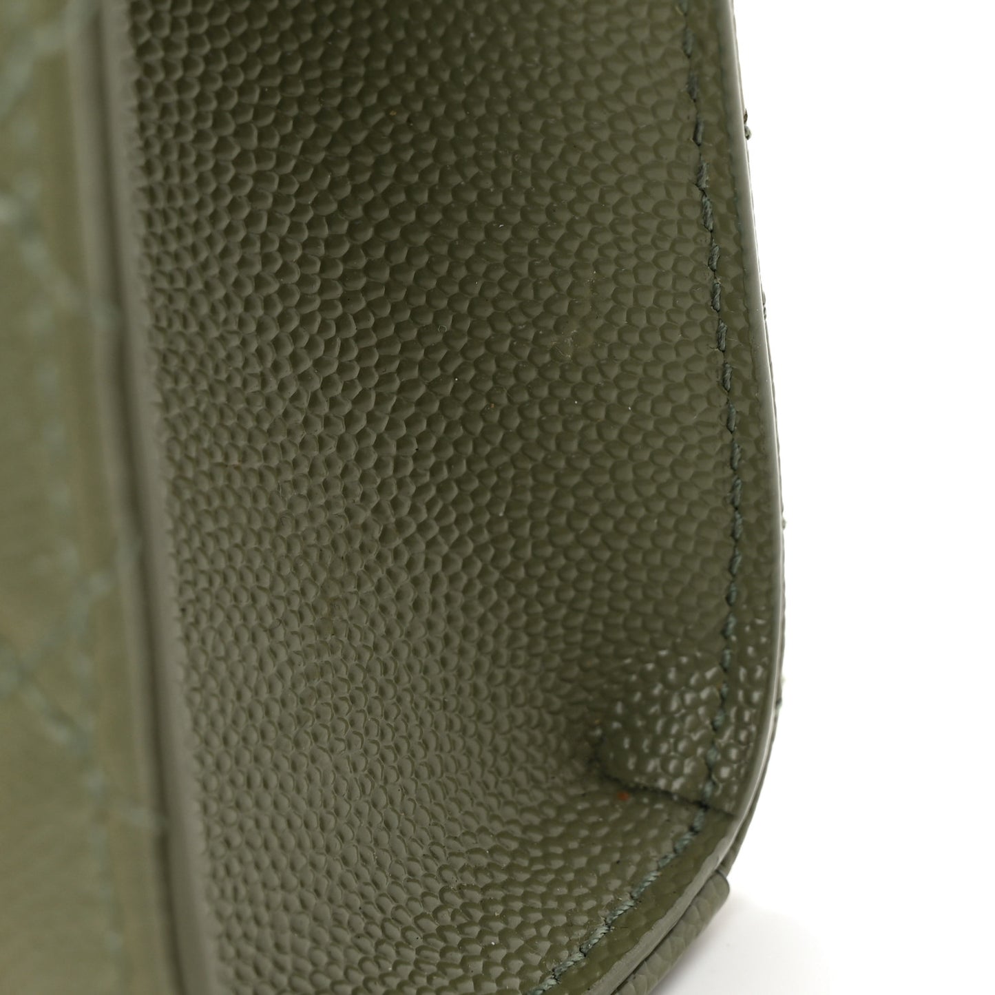 Grain De Poudre Textured Mixed Matelasse Medium Triquilt Monogram Satchel Vert Kaki